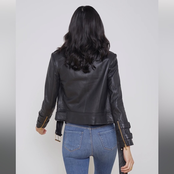 L’Agence • NWT Billie Belted Leather Jacket Small - Picture 6 of 11